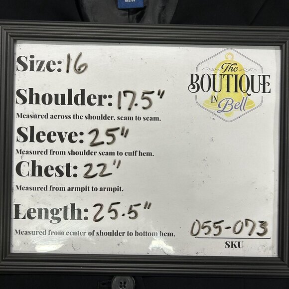 Evan-Picone Womens 16 Black Blazer Stretch Pockets Lined One Button Professional - Picture 12 of 16